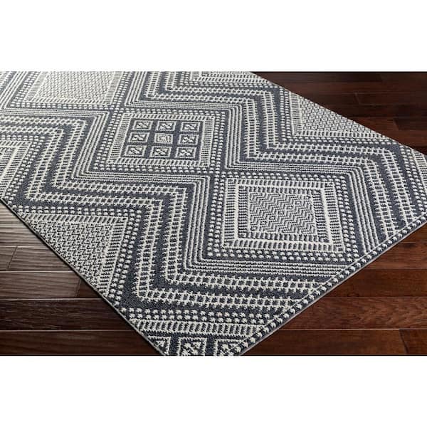 Sicuro Medium Gray 6 ft. 7 in. x 9 ft. Moroccan Indoor/Outdoor Area Rug