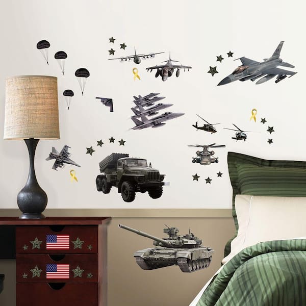 Brewster 19.5 in. W x 34.5 in. H Military 62-Piece Wall Decal