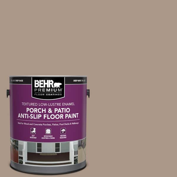BEHR PREMIUM 1 gal. #N230-4 Chic Taupe Textured Low-Lustre Enamel Interior/Exterior Porch and Patio Anti-Slip Floor Paint