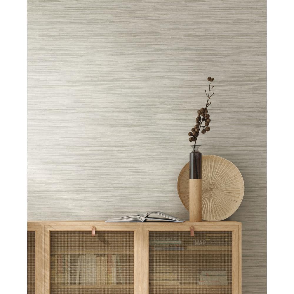 Off-White Grasscloth Peel and Stick Wallpaper