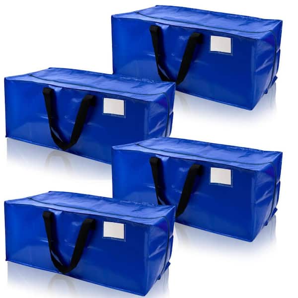 20 Gal. Heavy-Duty Moving and Storage Bag Blue Polypropylene (4-Pack)