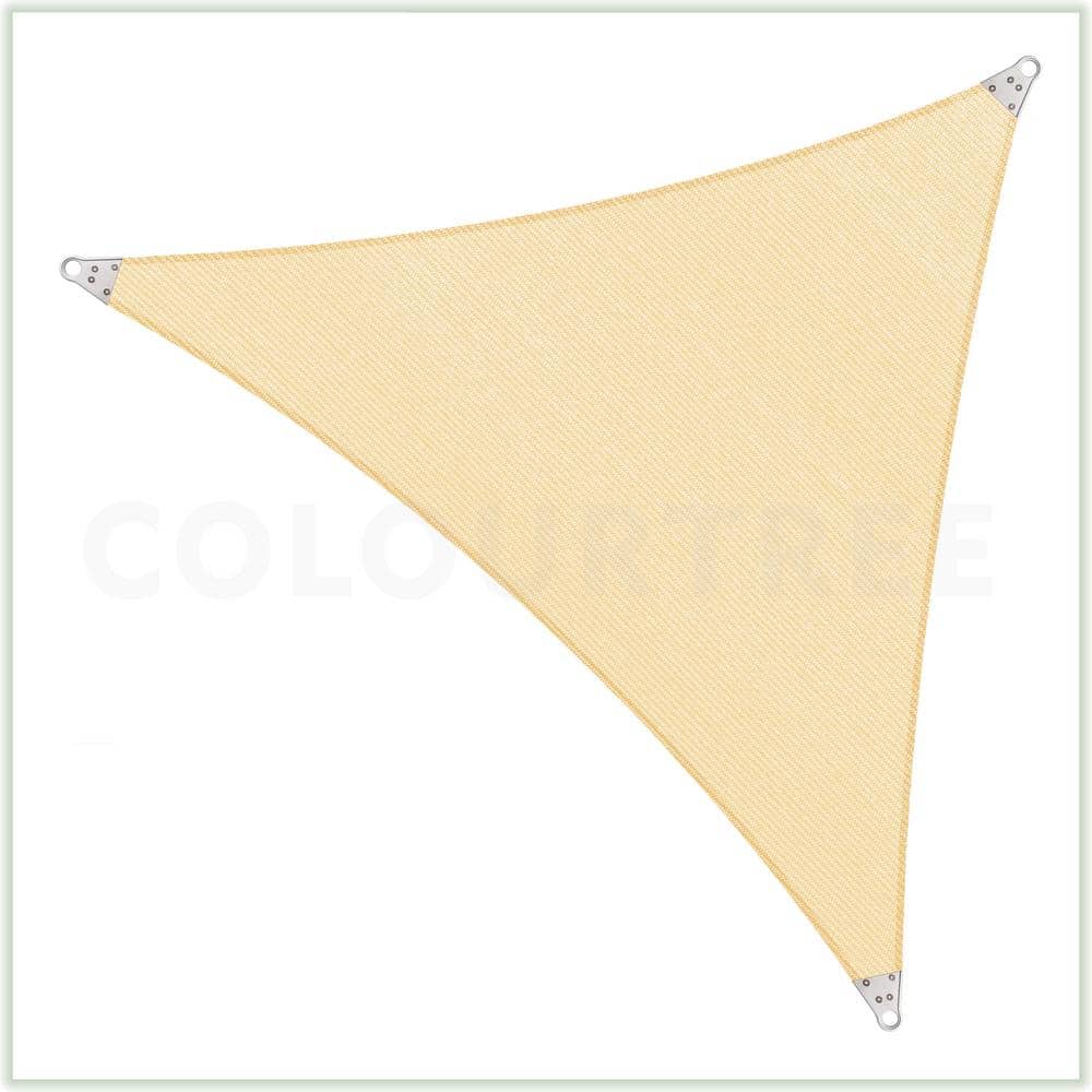 Beige 20' Triangle Shade Sail with Stainless Steel Rings