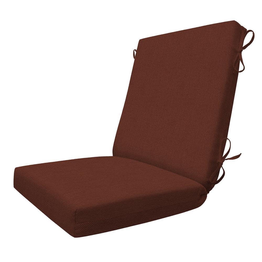 Outdoor Highback Dining Chair Cushion Sunbrella Xena Brick