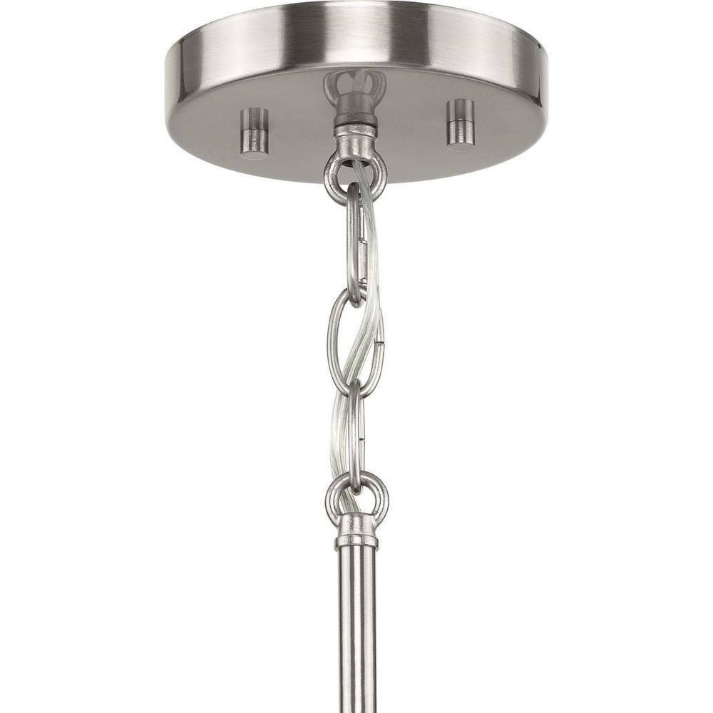 Silva Brushed Nickel Glass Drum Pendant Light