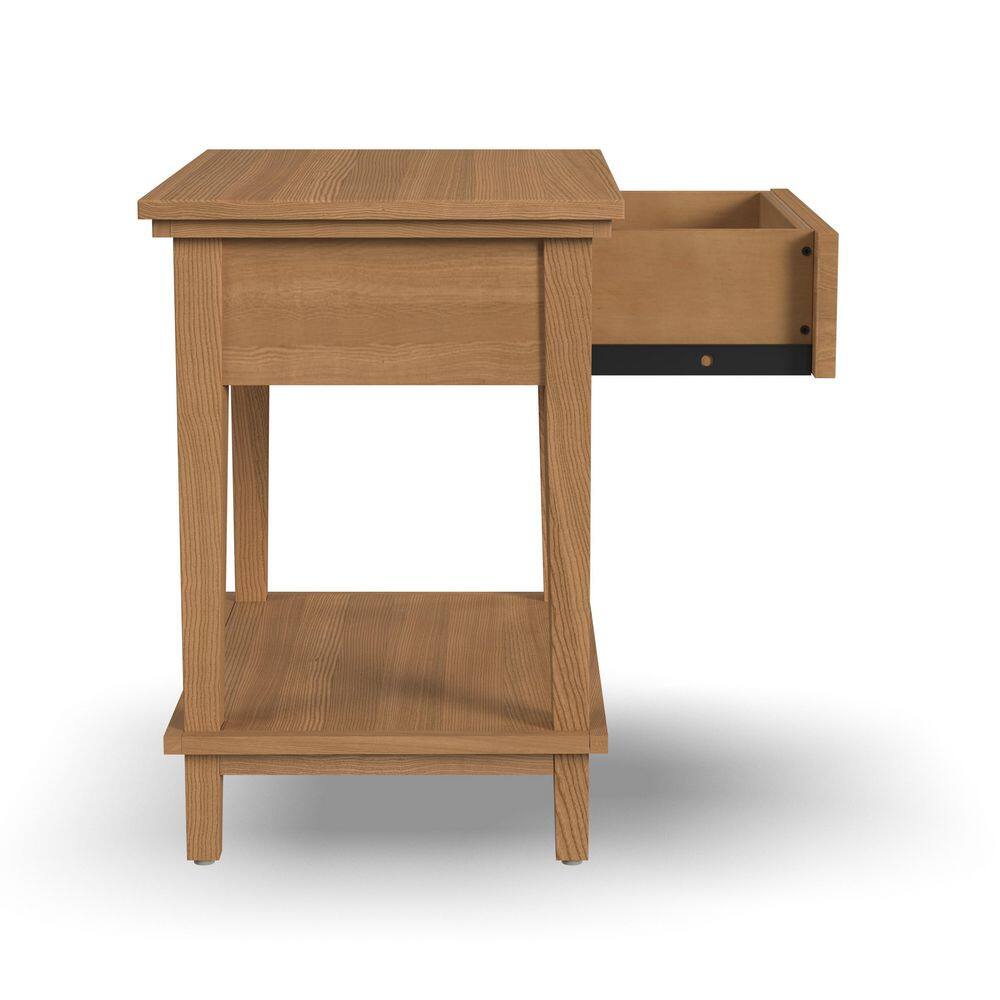 Oak Park Light Brown Wood Queen Bedroom Set with Nightstand and Dresser