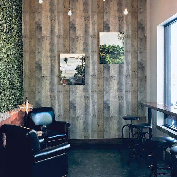 Multicolor Repurposed Wood Vinyl Peel and Stick Wallpaper Roll (Covers 28 sq. ft.)