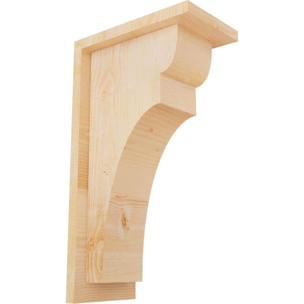 Ekena Millwork 6 in. x 10 in. x 18 in. Douglas Fir Yorktown Rough Sawn Corbel with Backplate