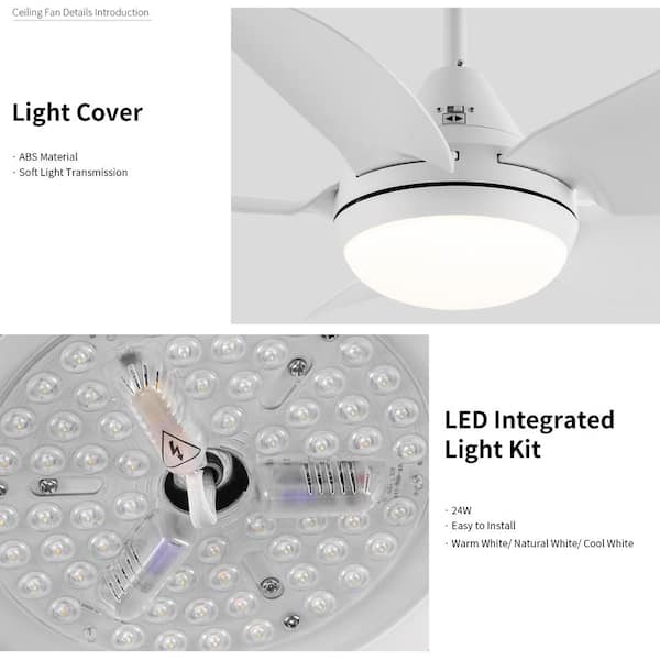 30 in. Indoor Integrated LED White Small Ceiling Fan with Light Kit and  Remote Control