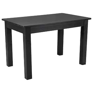 Black Wash Wood 4-Leg Dining Table (Seats 4)