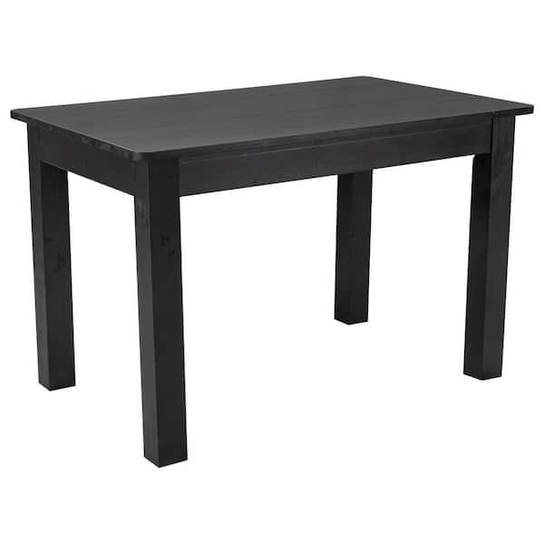TAYLOR + LOGAN Black Wash Wood 4-Leg Dining Table (Seats 4)