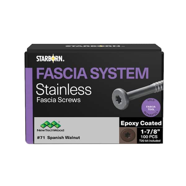 #9 x 1-7/8 in. Stainless Steel Star Drive Pan Head Composite Fascia Screw Spanish in Walnut (100-Pack)