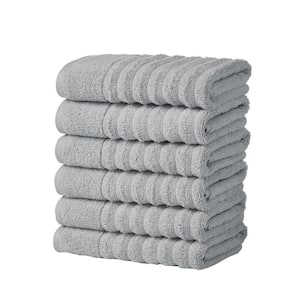 Grey Combed Cotton Absorbent Textured 6-Piece Hand Towel Set