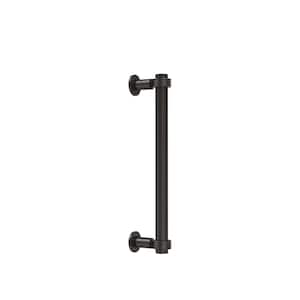 Contemporary 12 in. Back to Back Shower Door Pull with Grooved Accent in Oil Rubbed Bronze