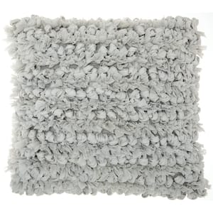 White 24 in. W x 24 in. L Faux Fur Square Shag Throw Pillow 507961GYH - The  Home Depot