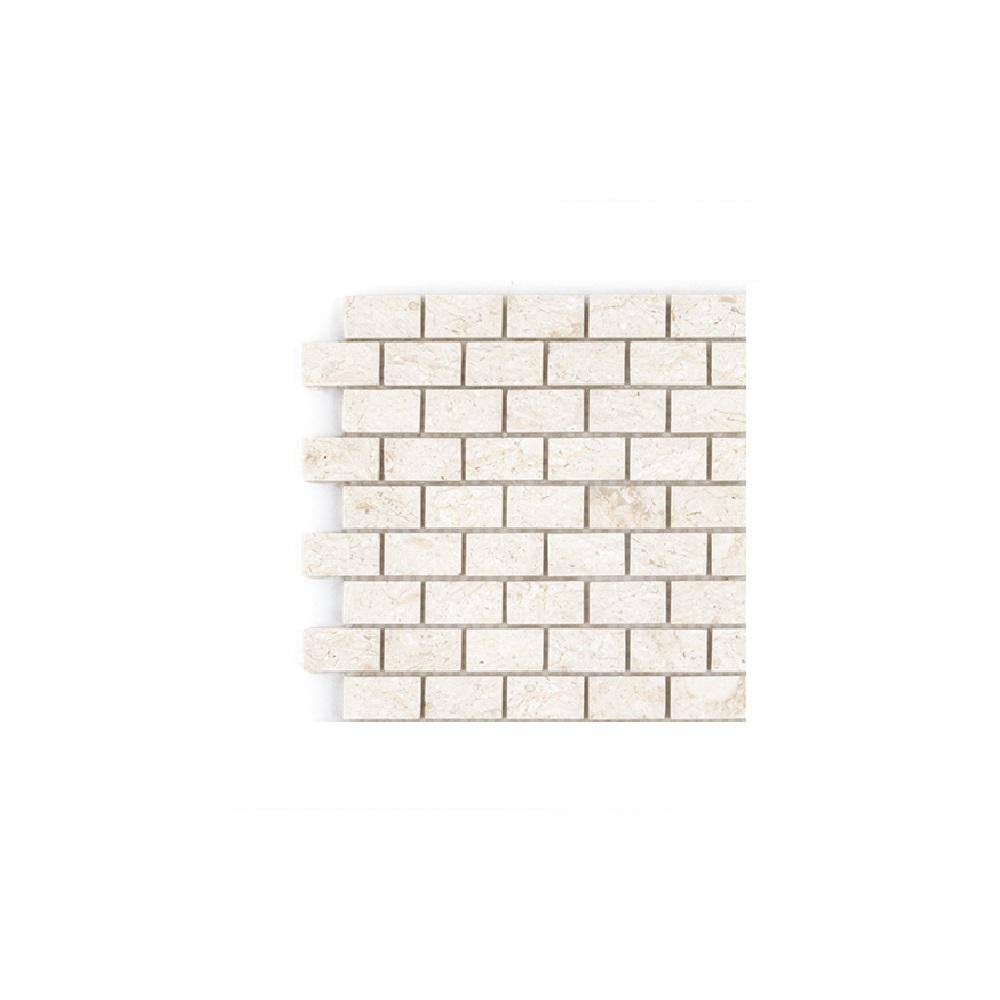 Take Home Tile Sample - Desert Peach Cream 4 in. x 4 in. Mini Brick Semi Polished Marble Wall and Floor Mosaic Tile price history on PriceWatchPro