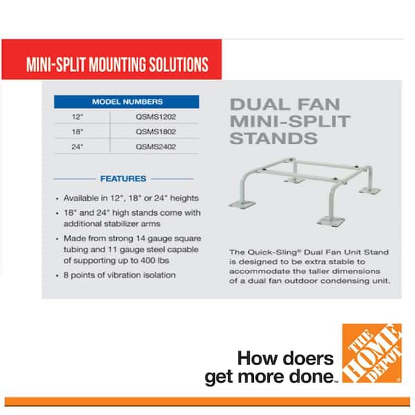 Universal 12 in. High Steel Heavy-Duty Single/Dual Fan Mini-Split Stand