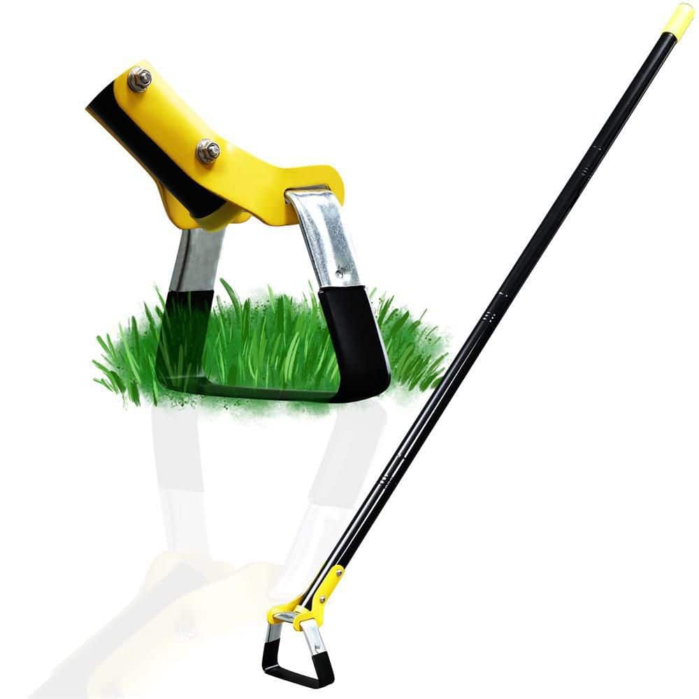 61 in. Black Steel and Plastic Garden Hoe Adjustable Weeding Loop Stirrup H