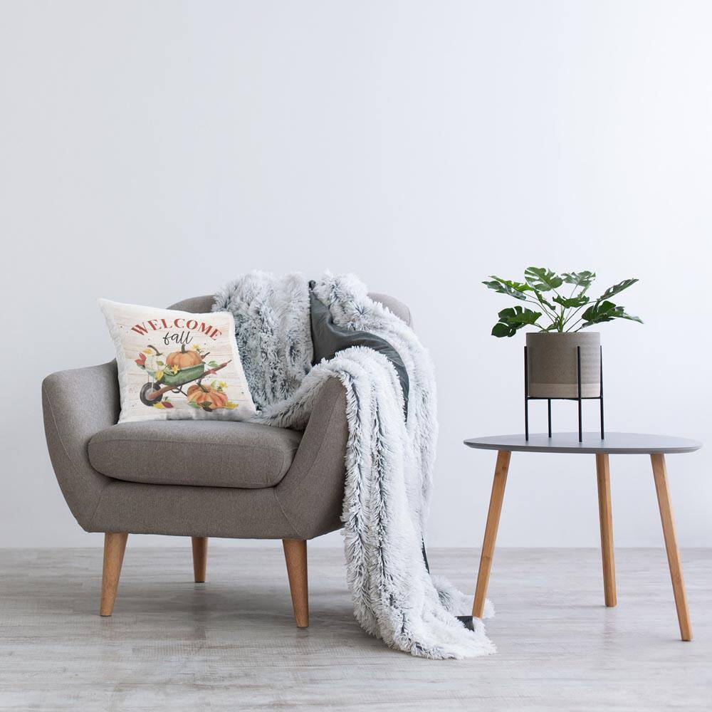 Welcome Fall Wagon White Print Polyester 18 in. X 18 in. Throw Pillow price history on PriceWatchPro