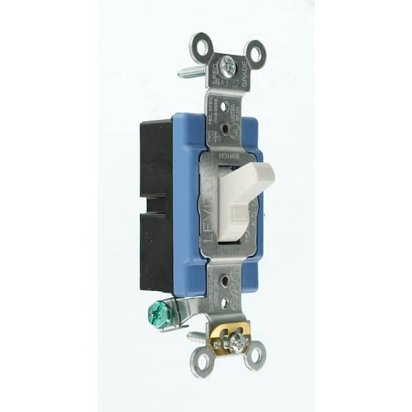 15 Amp Industrial Grade Heavy Duty Single-Pole Toggle Switch, White 1201-2W