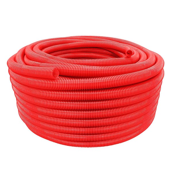 PLUMBFLEX Pre-Sleeved PEX 1/2 in. x 300 ft. Red HDPE Corrugated PEX-A Tubing with Insulated Sleeve Commercial and Residential Use