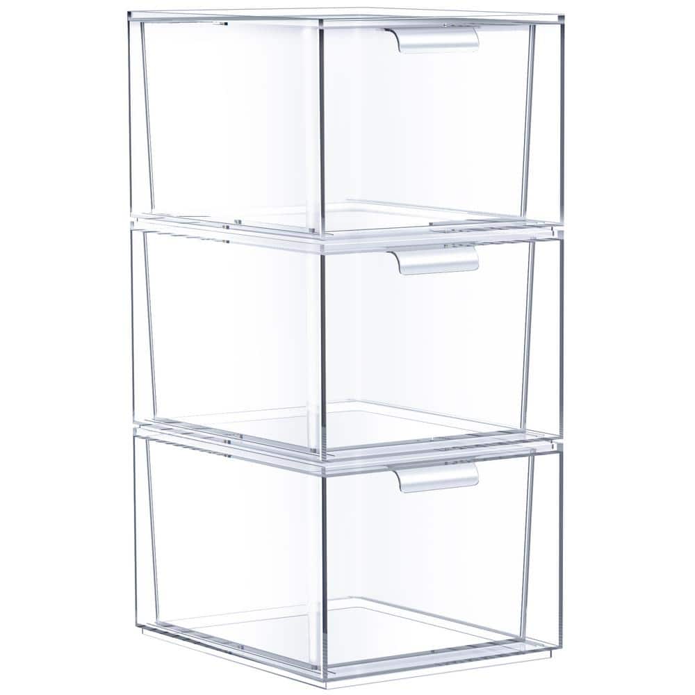Stackable Acrylic Drawers - Clear Make Up Organizers for Vanity
