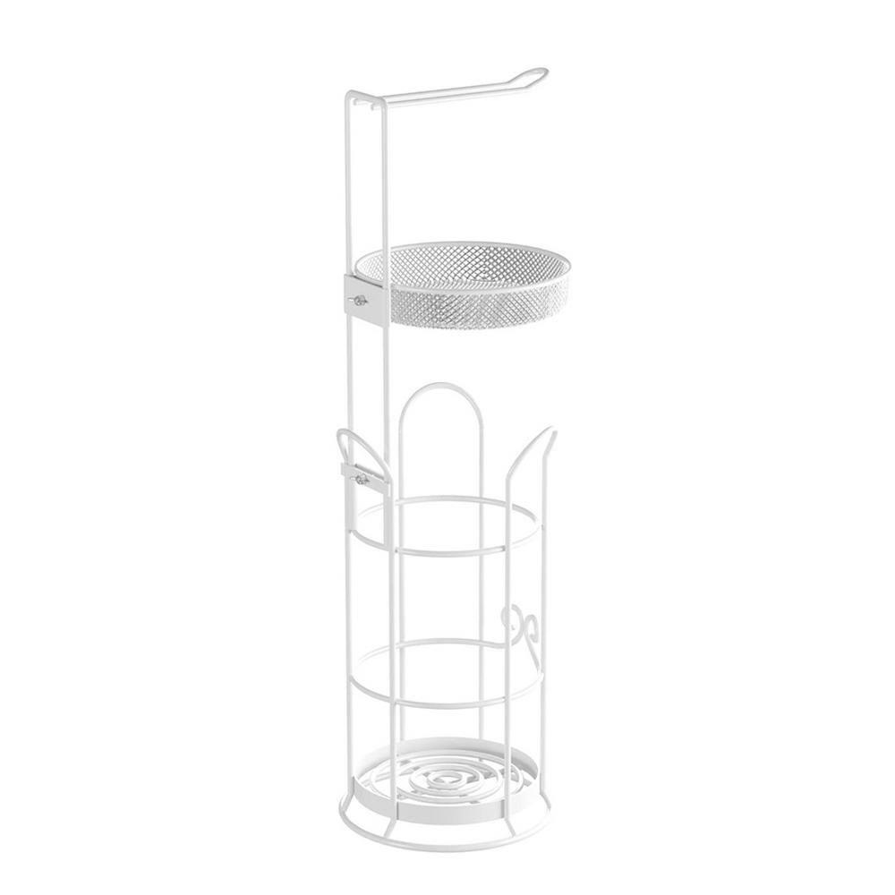 Cubilan Freestanding No Post Toilet Paper Holder Roll Storage Rack with Dispenser and Raised