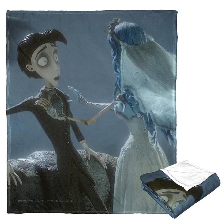 Corpse Bride Silk Touch Multi-Colored Throw Blanket Till Death Do Us Part