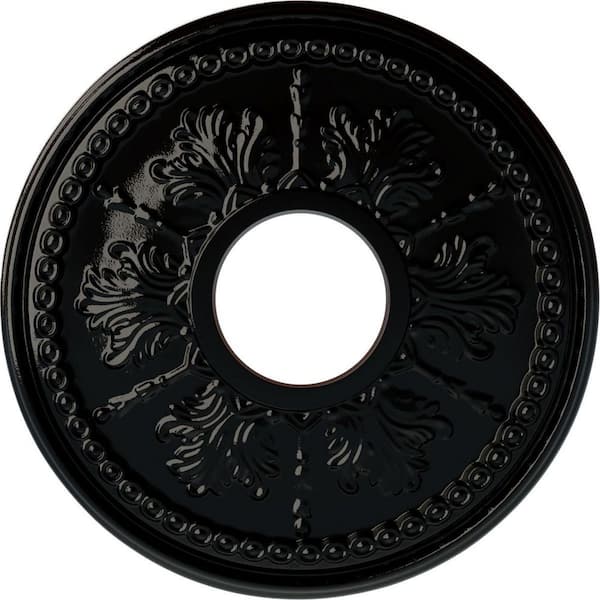 Ekena Millwork 1-1/4 in. x 13-7/8 in. x 13-7/8 in. Polyurethane Tirana Ceiling Medallion, Black Pearl