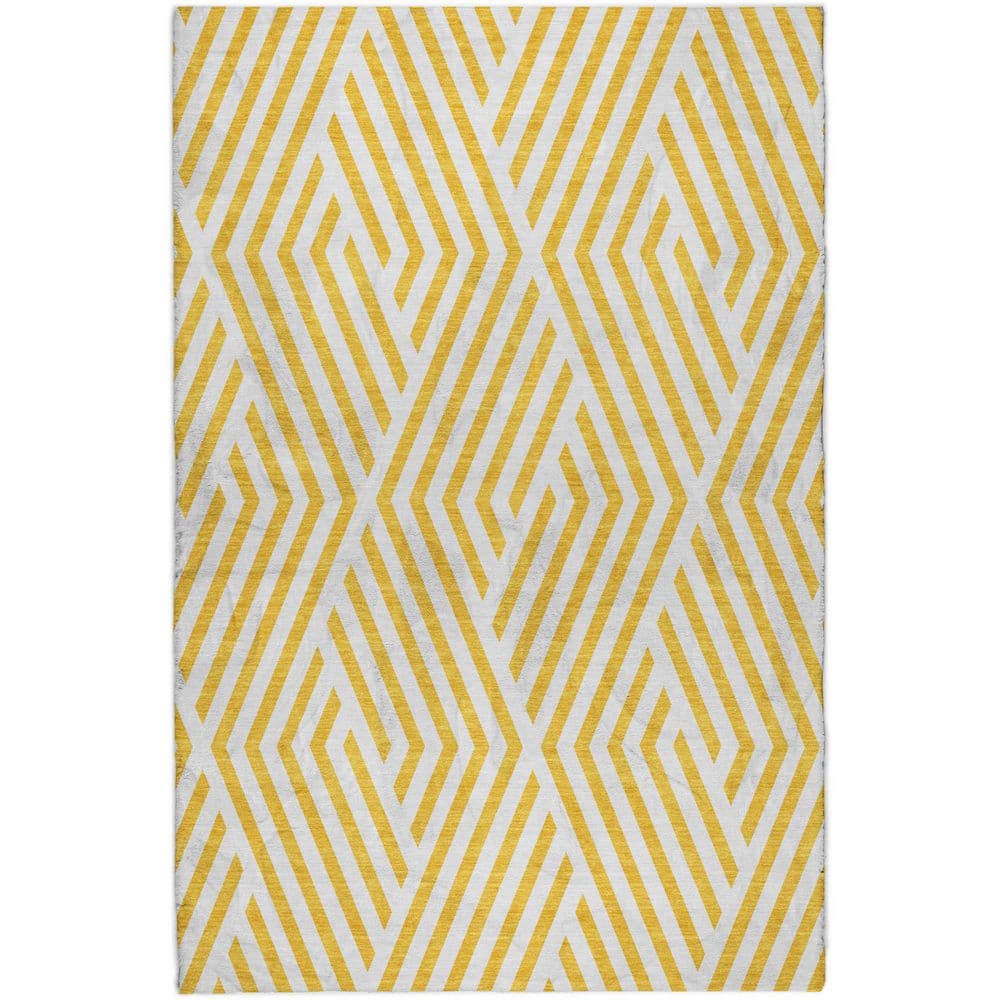 Dream Shag Premium Machine Washable Abstract ADS550 Yellow 8 ft. x 10 ft. Area Rug price history on PriceWatchPro