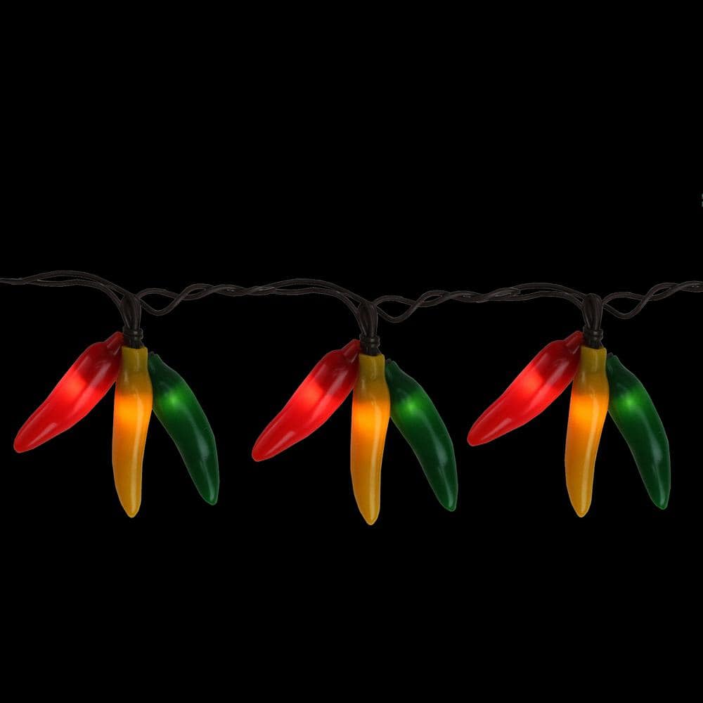 New 50-Count Multicolor Or Red Plug-In String Light Chili Pepper 