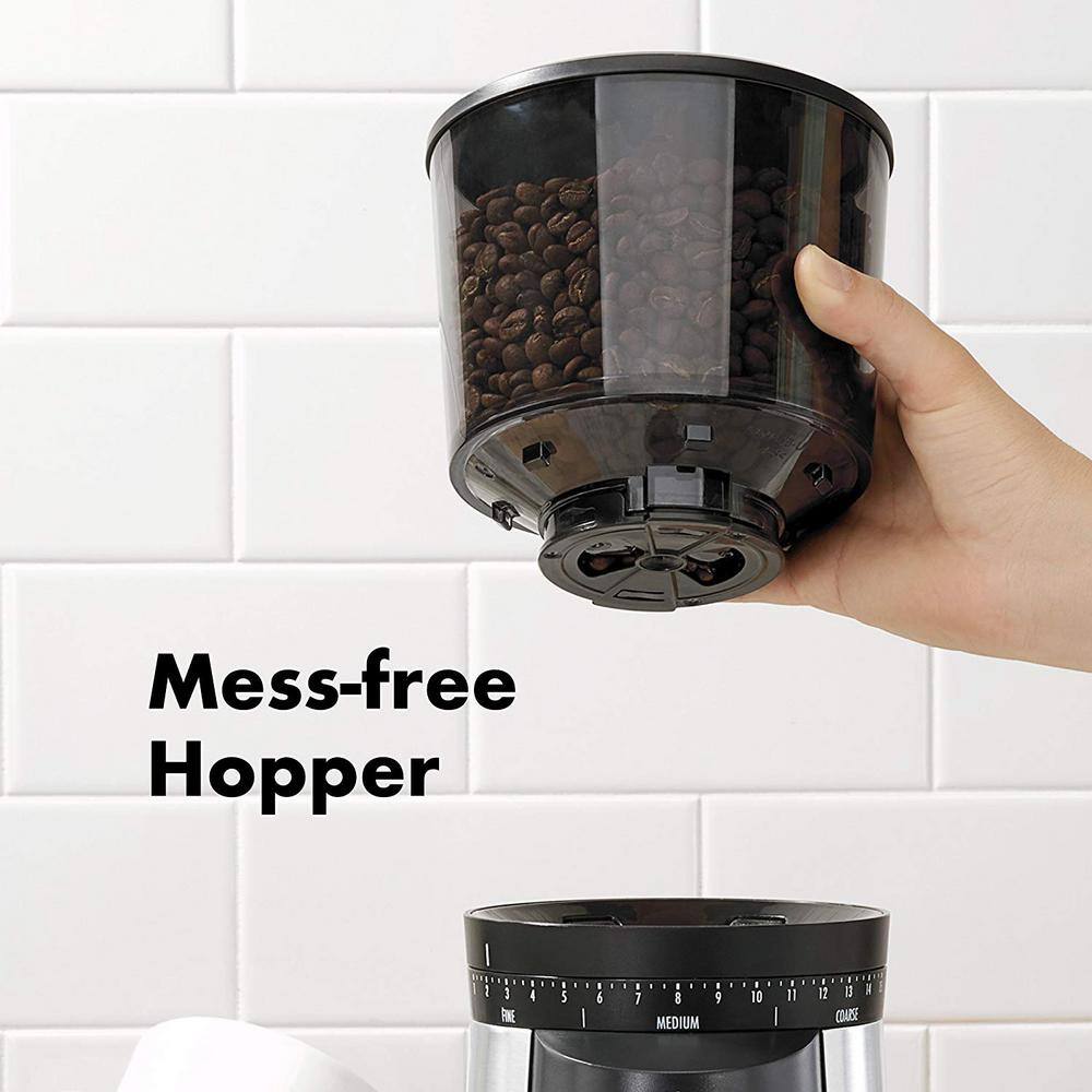 Silver Stainless Steel Conical Burr Coffee Grinder