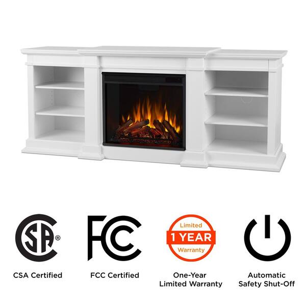 Real Flame Fresno 72 in. Media Console Electric Fireplace in White