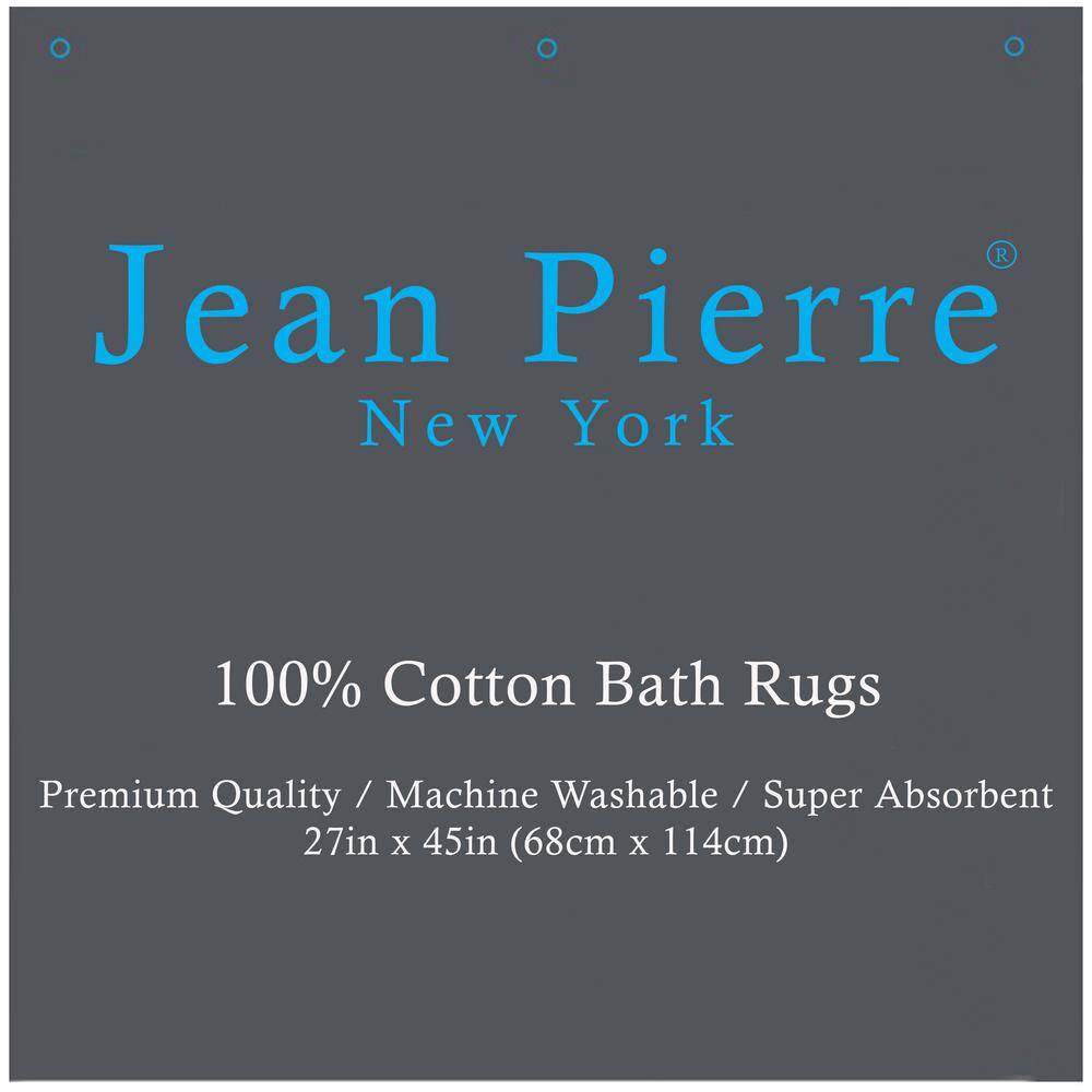 Bohemian Classic Dark Gray Cotton Bath Rug with Fringe 27 x 45 in