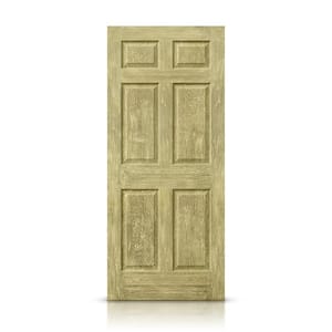 30 in. x 80 in. Antique Gold Paint Hollow Core Composite MDF 6 Panel Interior Door Slab