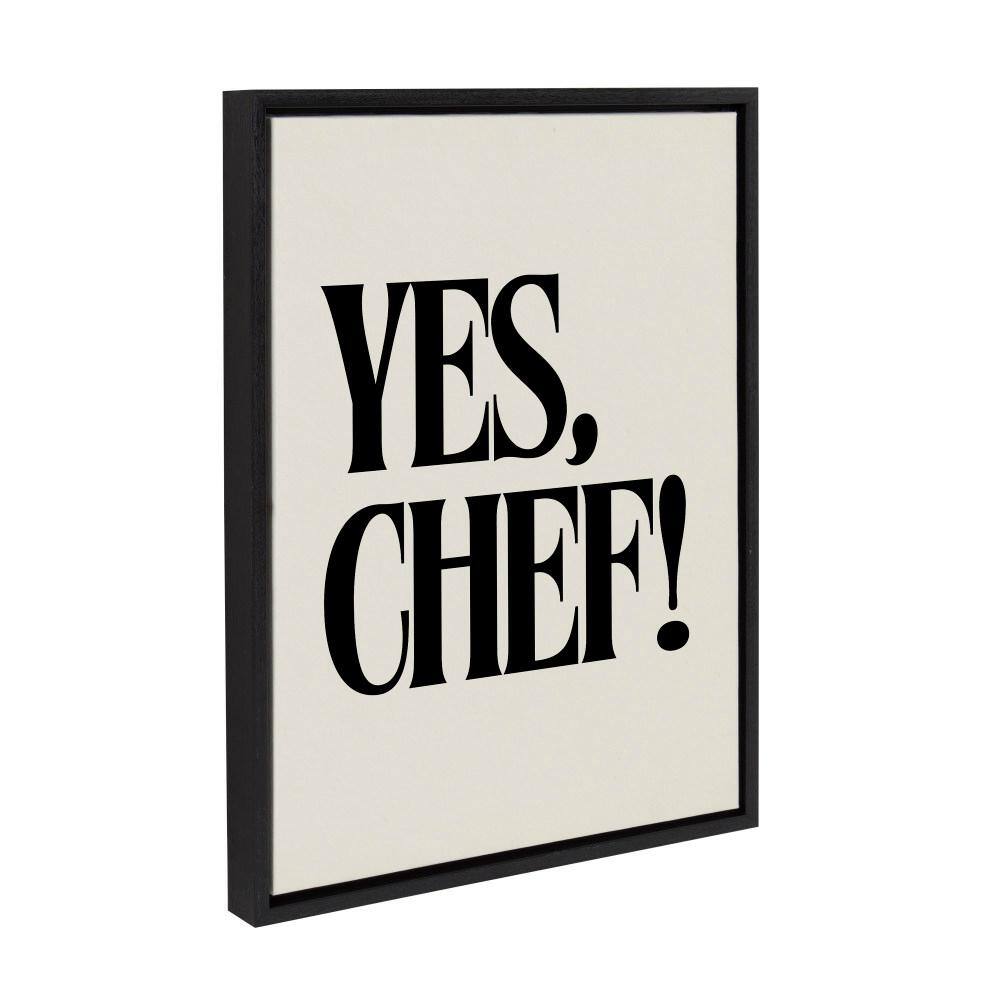 Black Framed Canvas Print with Bold Typography, 18x24