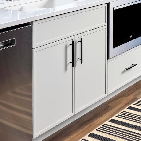 Leyton 36 in. W x 24 in. D x 34.5 in. H Ready to Assemble Plywood Slim Shaker Sink Base Kitchen Cabinet in Alpine White