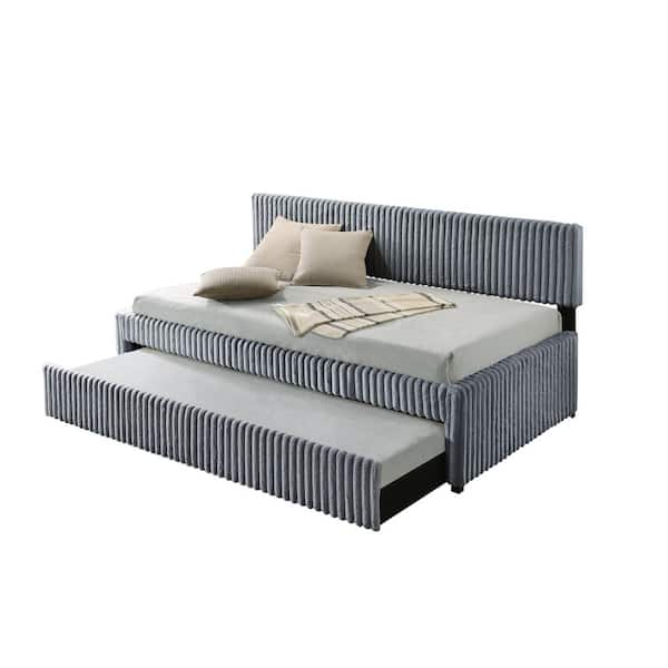 Farid Grey Twin Size Daybed With Twin Trundle Included