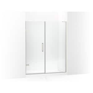 Composed 57-58 in. W x 72 in. H Pivot Frameless Shower Door in Anodized Brushed Nickel with Crystal Clear Glass