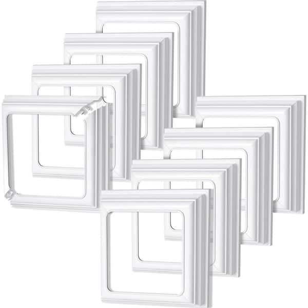 Afoxsos Vinyl White Post Skirt Base Cover Column Wraps for Porch Deck Wood Hand Stair Rails (8-Pack)