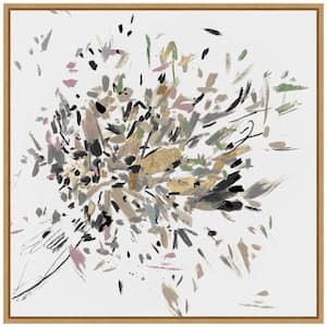 Dabbing Bouquet" by Asia Jensen 1-Piece Canvas Transfer Floater Frame Abstract Art Print 22 in. x 22 in.