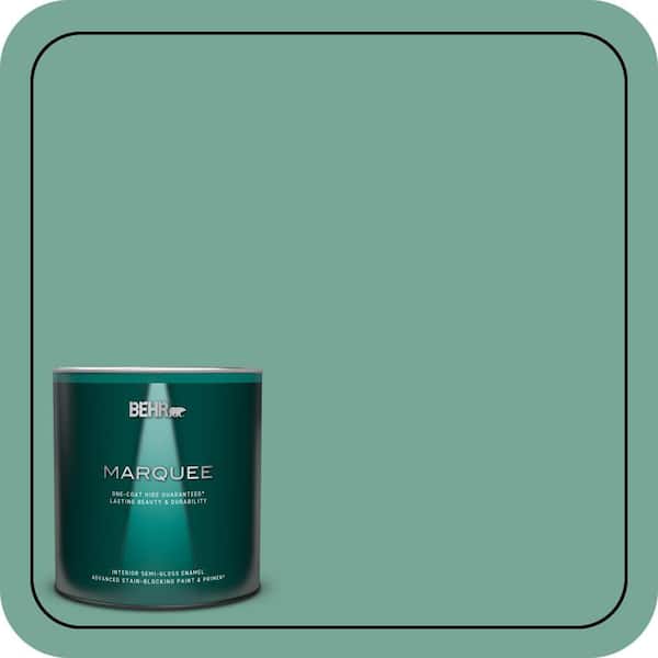BEHR MARQUEE 1 qt. #MQ6-38 Patina One-Coat Hide Semi-Gloss Enamel Interior Paint & Primer