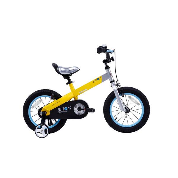 Royalbaby 14 in. Wheels Matte Buttons Kid's Bike, Boy's Bikes and Girl's Bikes with Training Wheels in Matte Yellow