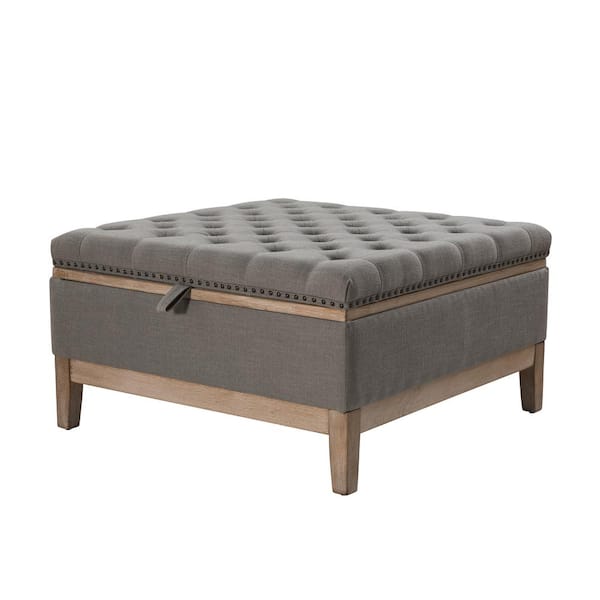 JAYDEN CREATION Georgie Modern Grey Polyester Upholstered Storage 