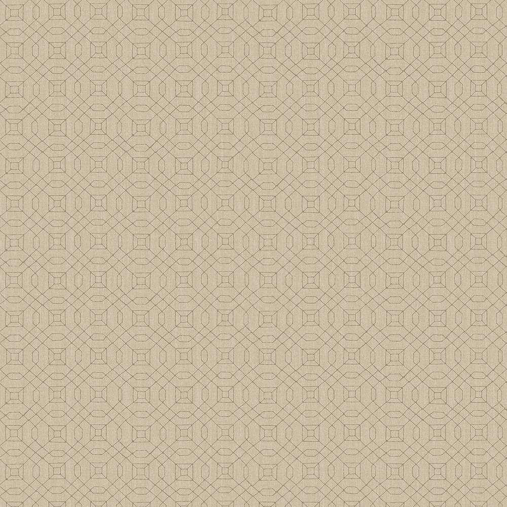Metallic FX Beige and Gold Geometric Non-Woven Paper Wallpaper