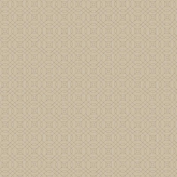 Unbranded Metallic FX Beige and Gold Geometric Non-Woven Paper Wallpaper
