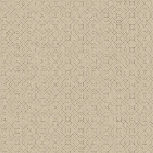 Unbranded Metallic FX Beige and Gold Geometric Non-Woven Paper Wallpaper Sample