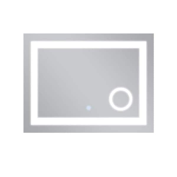 Unbranded 24 in. W x 32 in. H Rectangular Frameless LED Light Anti-Fog Wall-Mounted Bathroom Vanity Mirror