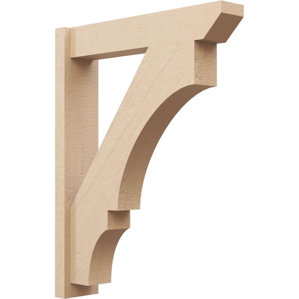 Ekena Millwork 6 in. x 36 in. x 28 in. Balboa Slat Rough Cedar Woodgrain Timberthane Polyurethane Outlooker, Primed Tan