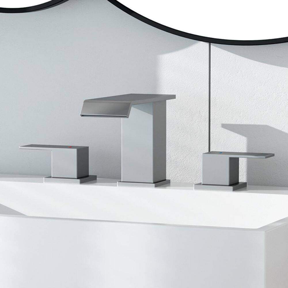 NOBLE 8 in.Waterfall Widespread 2-Handle Bathroom Faucet 3-Hole Bath Sink Faucet with Pop-up Drain in Brushed Nickel price history on PriceWatchPro
