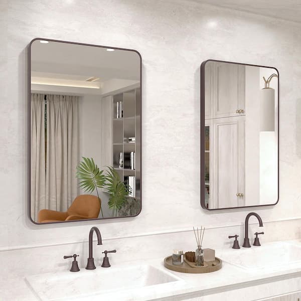Vista 24 in. W x 36 in. H Rectangular Framed Wall Bathroom Vanity Mirror in Oil Rubbed Bronze
